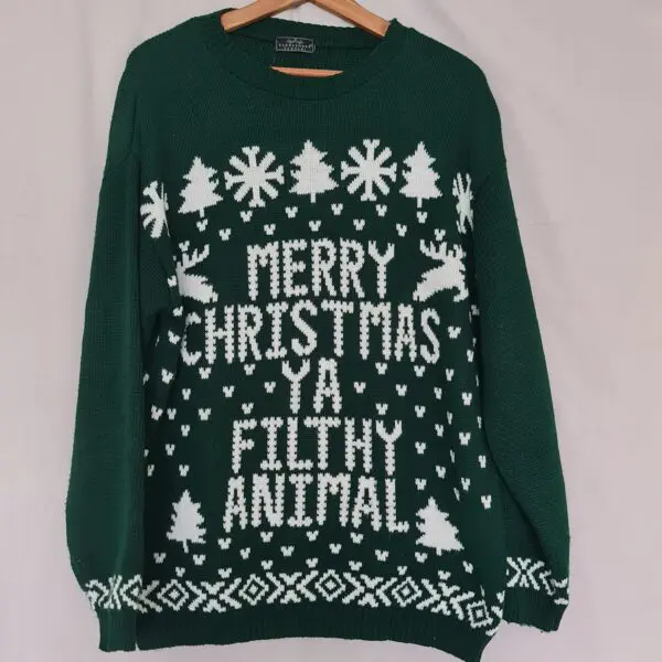 Alessandra Saroshi Women's Green Christmas Jumper L UK 16-18