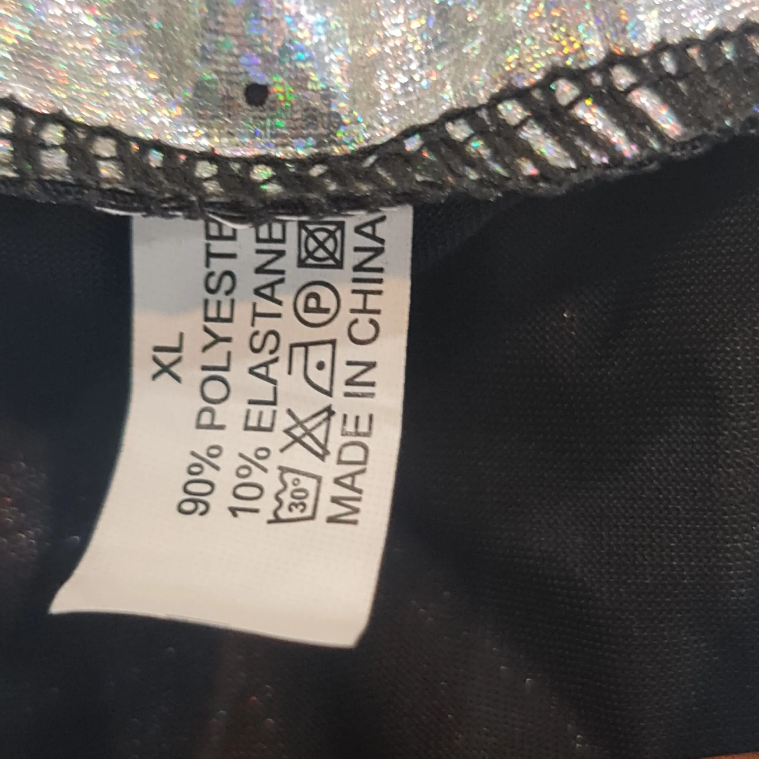 Women's Silver Metallic Holographic Bomber Jacket XL UK 20-22 - Image 3