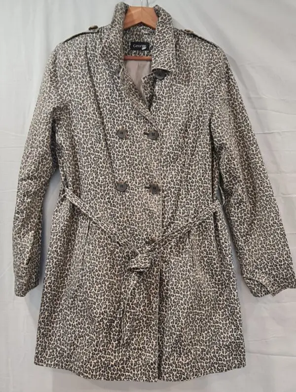 George Women's Brown Beige Coat M UK 12-14