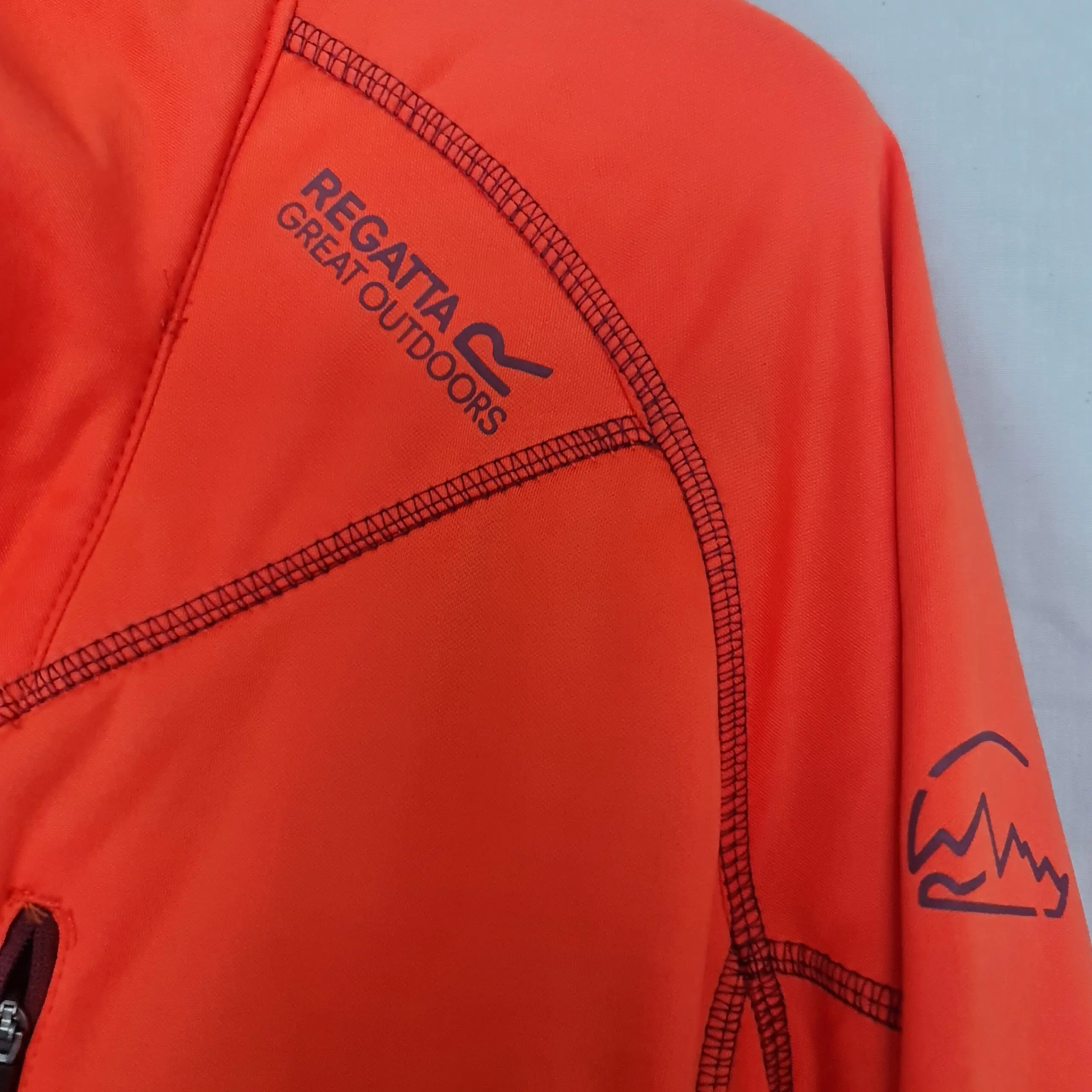 Regatta Womens Orange Burgundy Windbreaker Jacket S UK 8-10 - Image 3