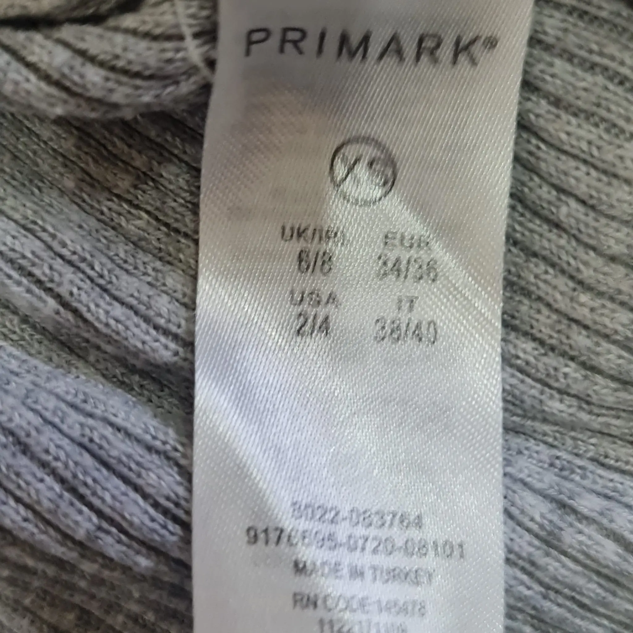 Primark Grey Multicolour Striped Jumper XS UK 4-6 - Image 2