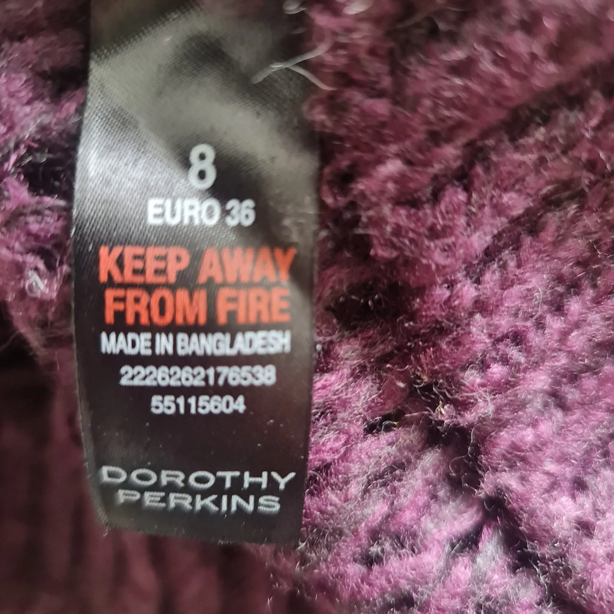 Dorothy Perkins Womens Purple Lace Up Knit Jumper S UK 8-10 - Image 3