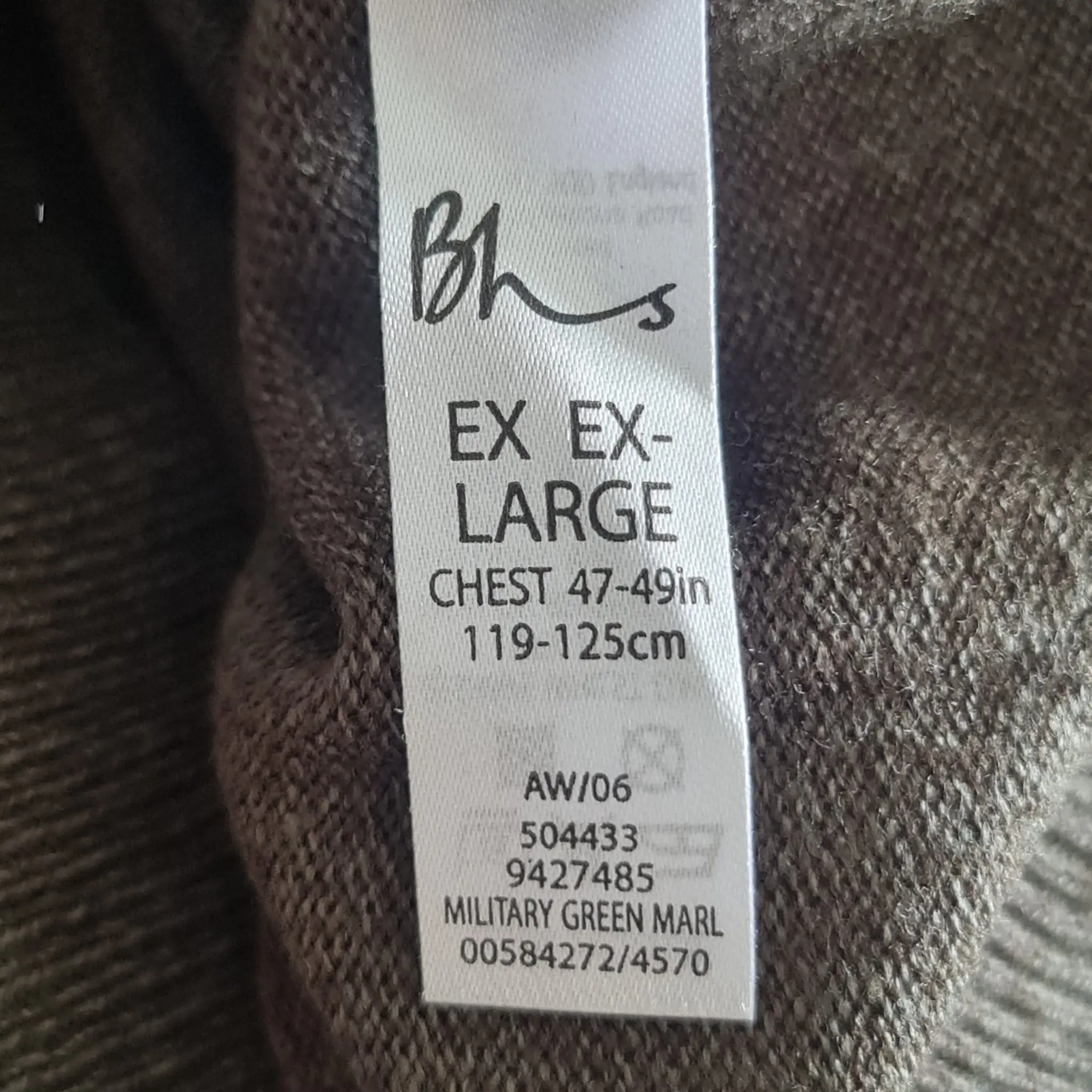 BHS Mens Green Marl Crew Neck Jumper XL - Image 2