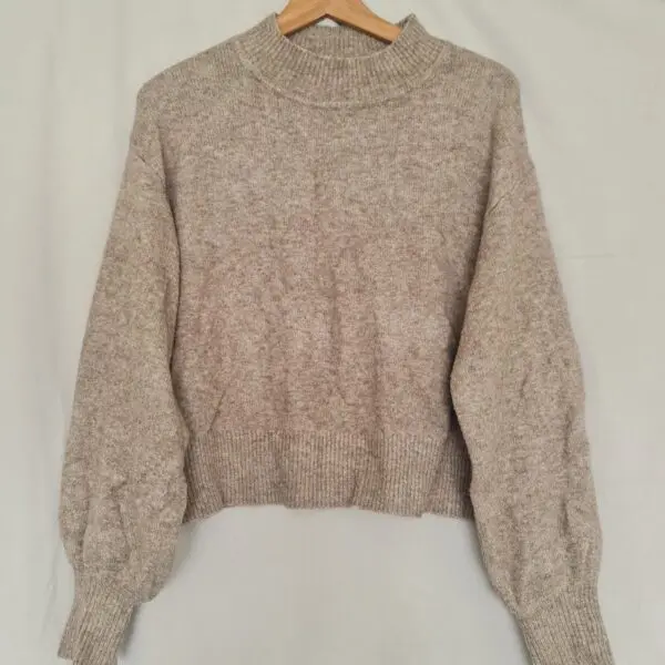 Next Womens Beige Cropped Knit Jumper M UK 12-14