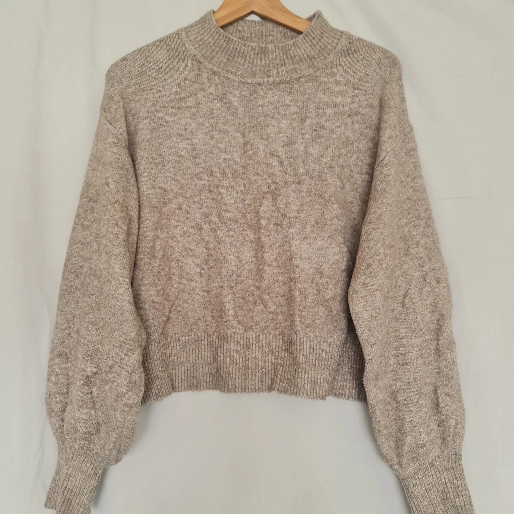 Next Womens Beige Cropped Knit Jumper M UK 12-14