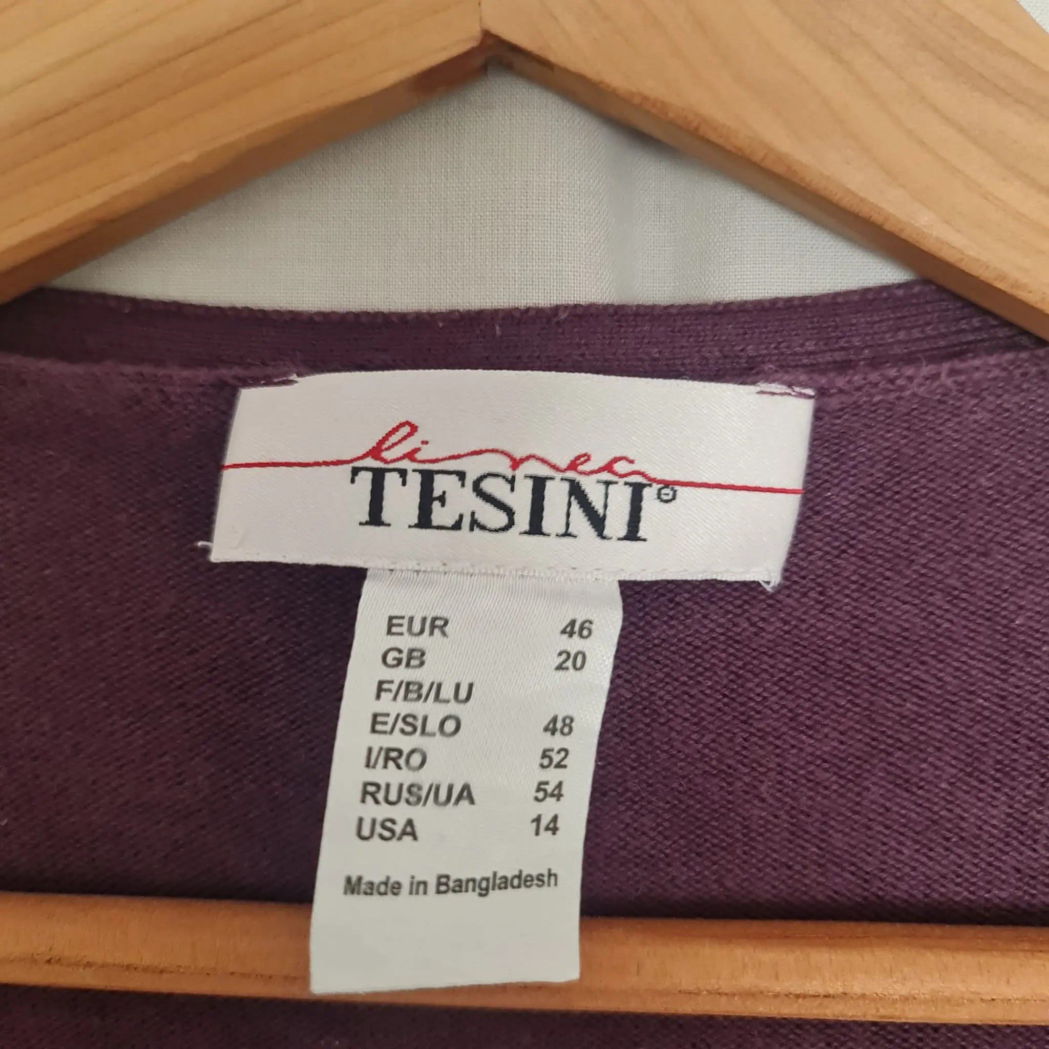 Linea Tesini Womens Purple Button Cardigan XL UK 20-22 - Image 2