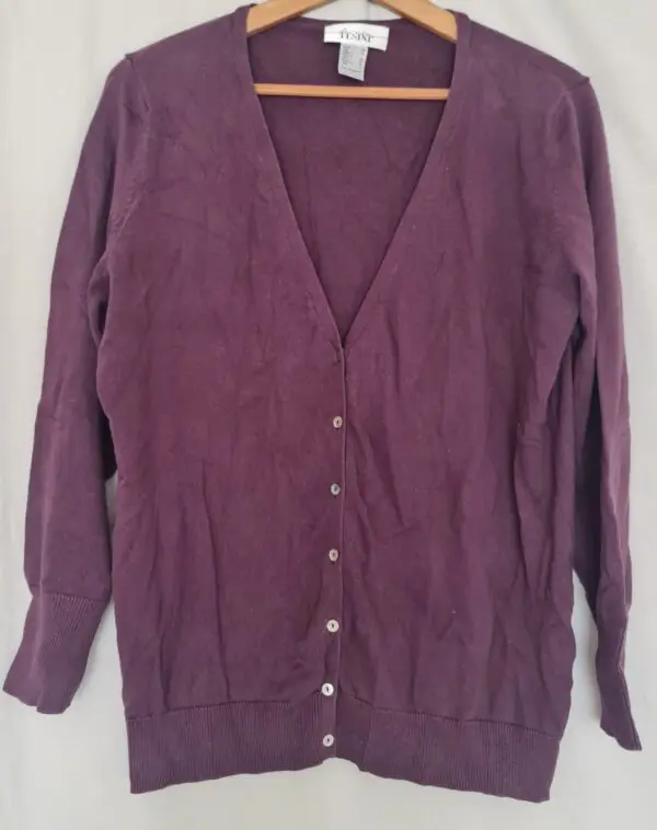 Linea Tesini Womens Purple Button Cardigan XL UK 20-22