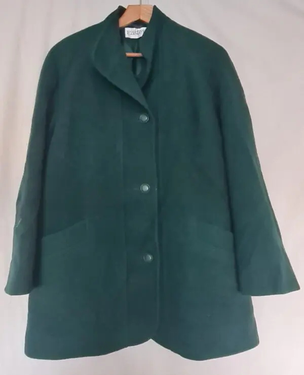 Eastex Womens Dark Green Pure New Wool Coat M UK 12-14