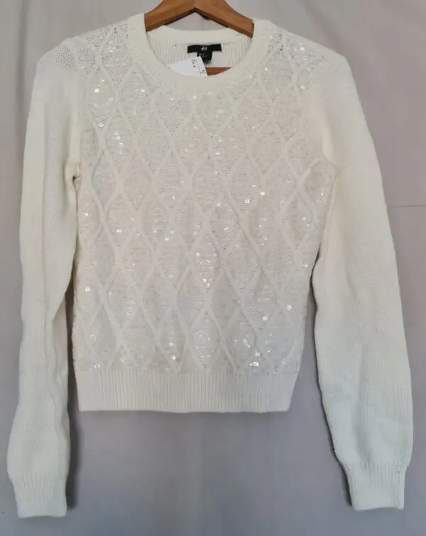 H&M Women's Cream Jumper S / UK 8-10
