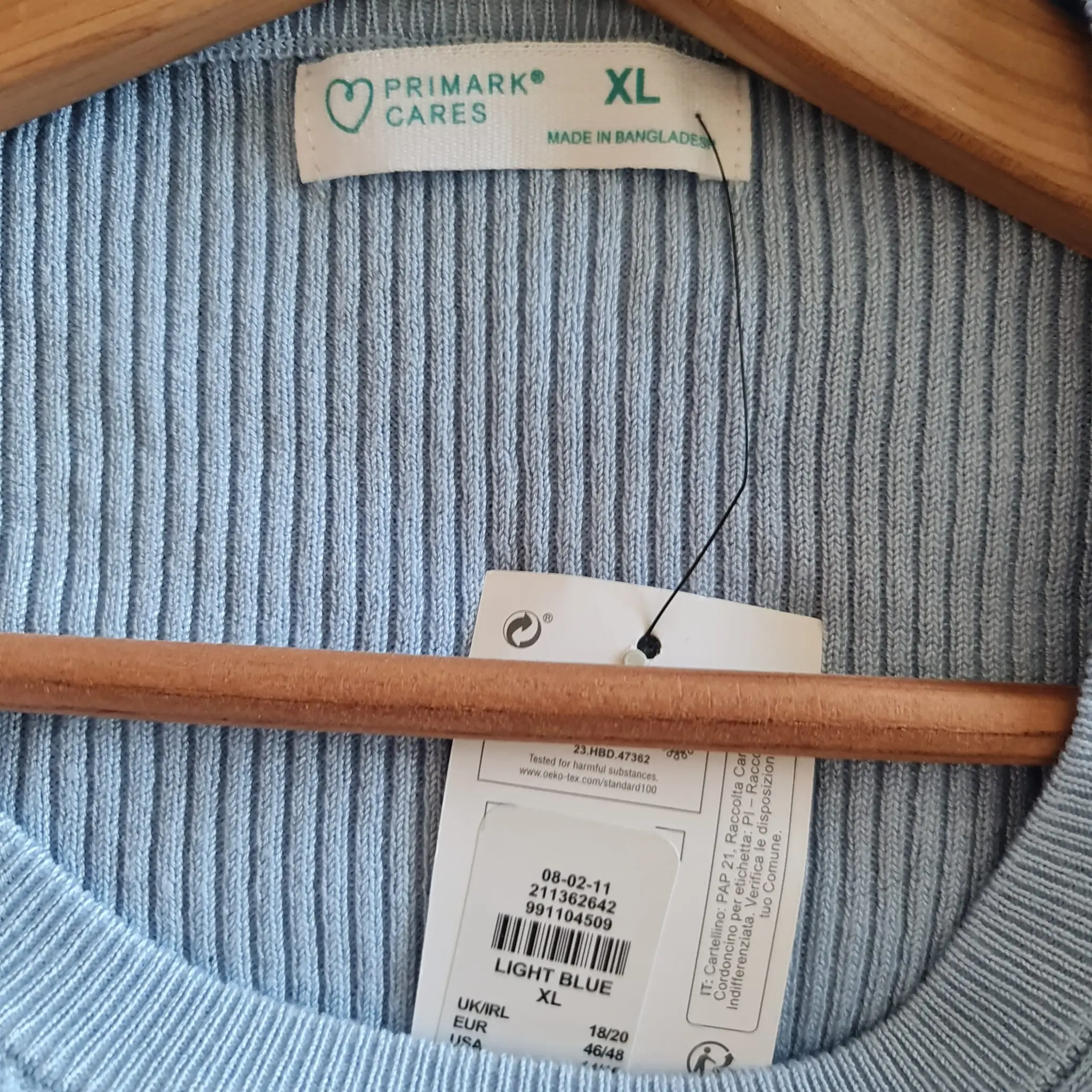 Primark Women's Light Blue Long Sleeve Top XL / UK 20-22 - Image 2