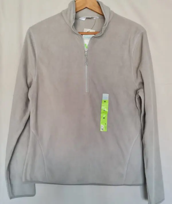 Primark Women's Grey Quarter-Zip Fleece Top M / UK 12-14