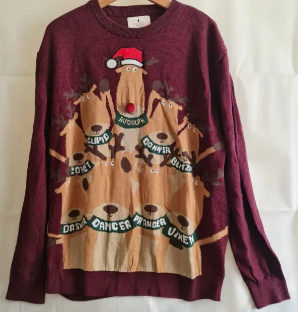 Next Burgundy Christmas Jumper XXL / UK 24-26