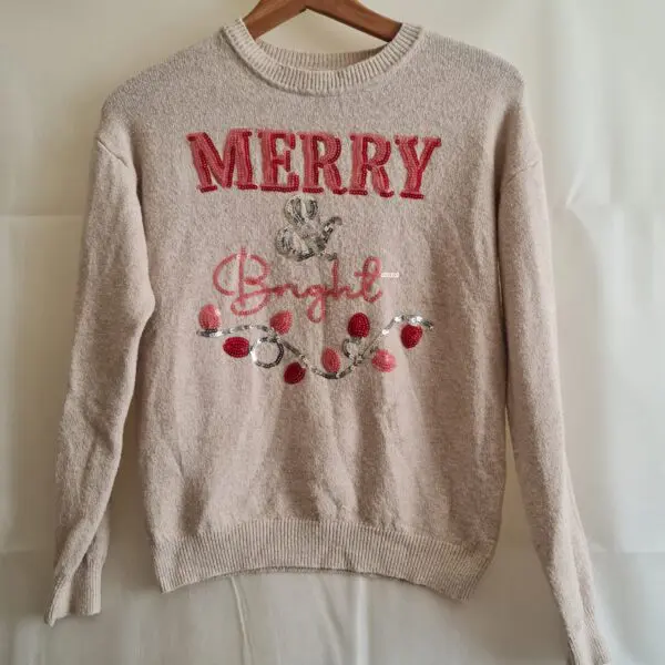 Papaya Beige Christmas Jumper S / UK 8-10