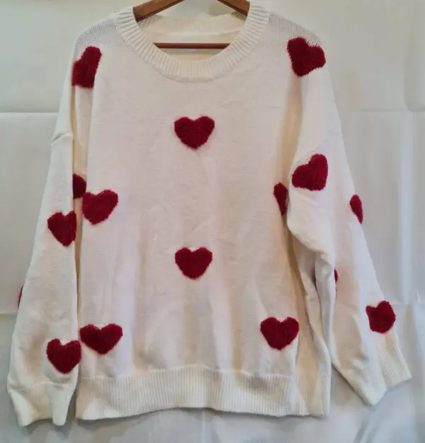 Women`s White, Red Jumper XL / UK 20-22