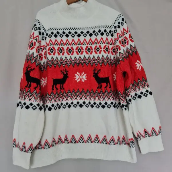 F&F Women's Red & White Christmas Jumper XL / UK 20-22