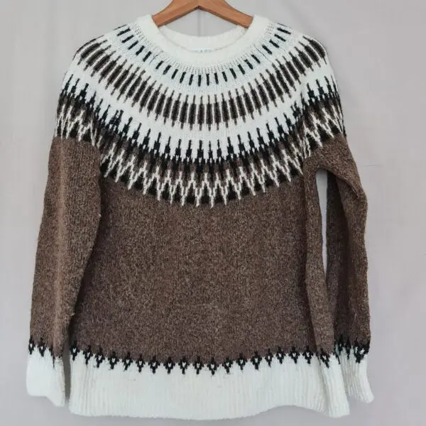 Primark Women's Brown & White Christmas Jumper S / UK 8-10