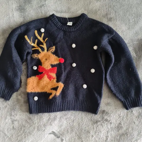 TU Unisex Kids Navy Christmas Reindeer Jumper 5 years / 110 cm