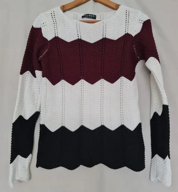 Select Women's Burgundy White Black Jumper S / UK 8-10