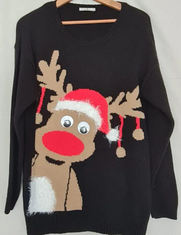 TU Women's Black Christmas Jumper M / UK 12-14