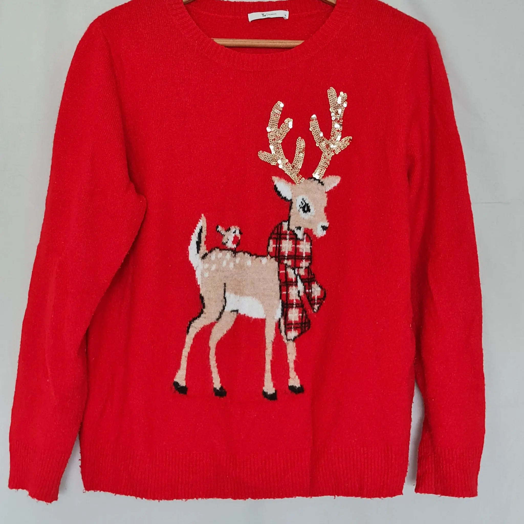 TU Women's Red Christmas Jumper L / UK 16-18