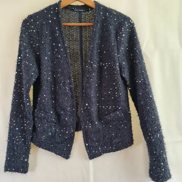 Next Women's Navy Sequin Cardigan M / UK 12-14