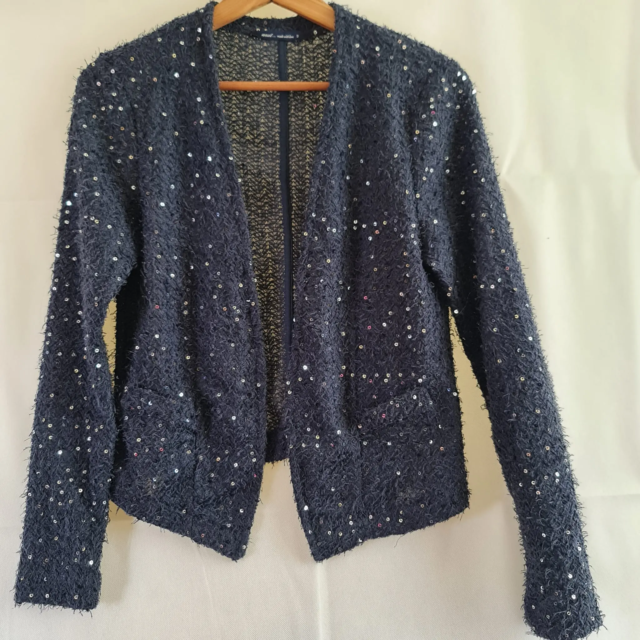 Next Women's Navy Sequin Cardigan M / UK 12-14