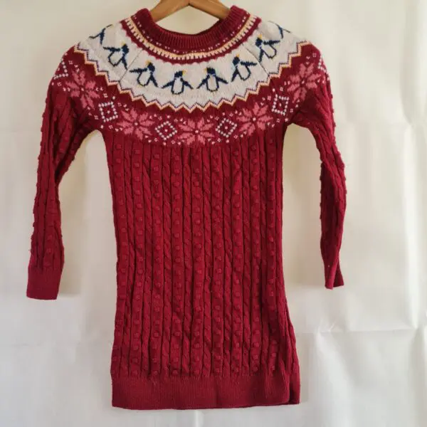 FatFace Girl`s Burgundy Christmas Jumper 8 years / 128 cm