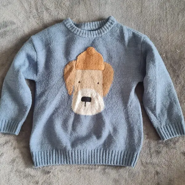 Nutmeg Unisex Kids Light Blue Reindeer Jumper 3 years / 98-103 cm
