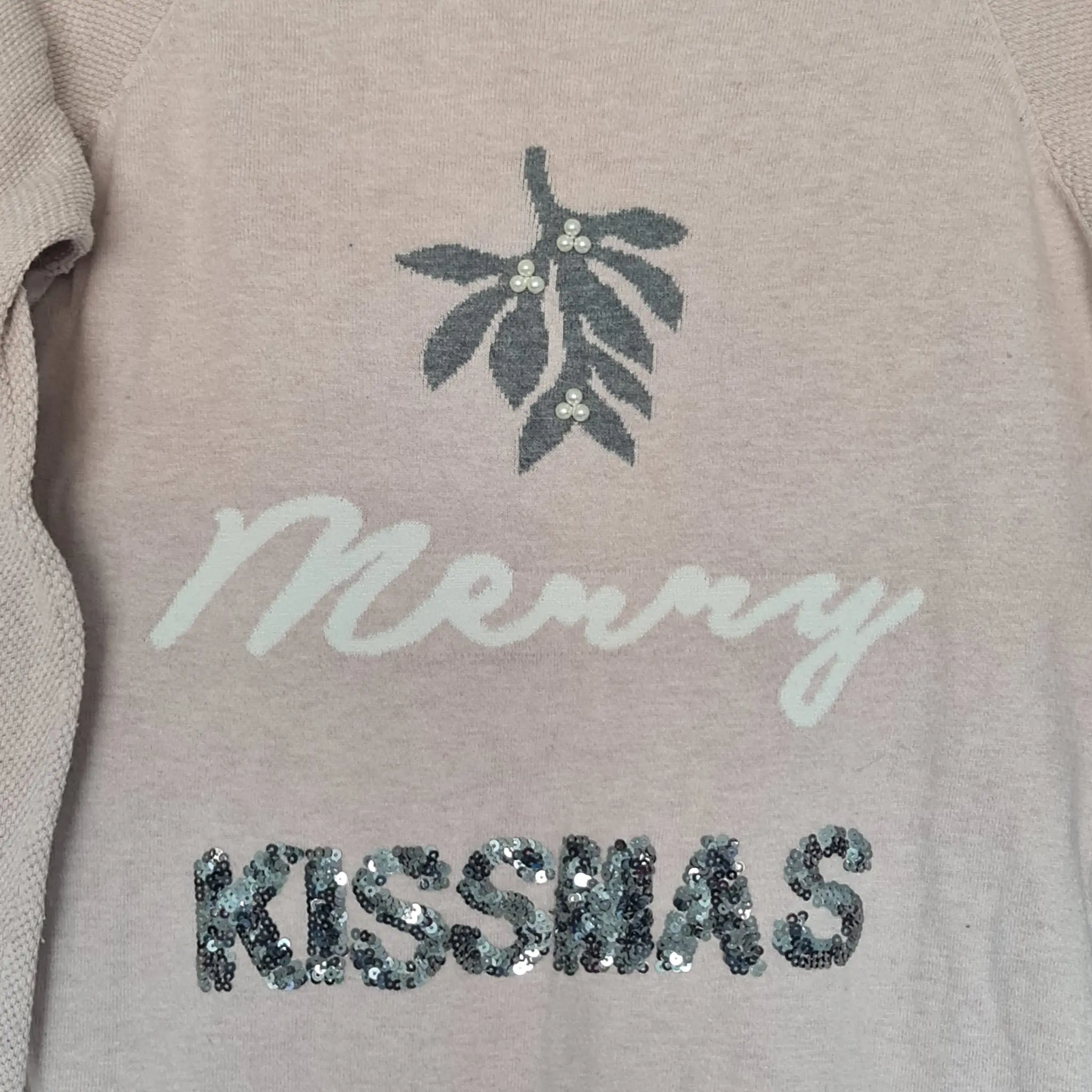 Next Beige Christmas Jumper S / UK 8-10 - Image 3