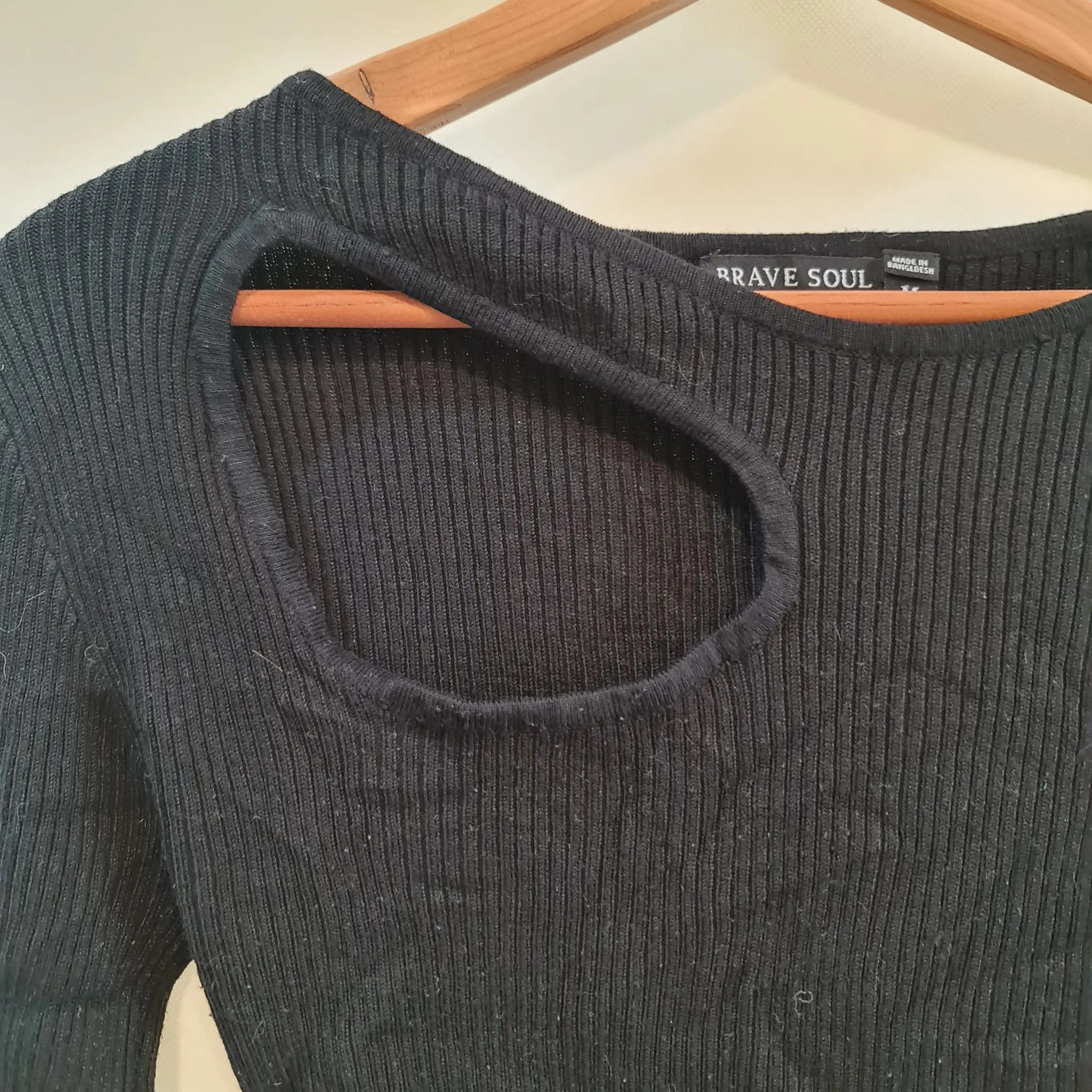 Brave Soul Black Ribbed long-sleeve top M / UK 12-14 - Image 3
