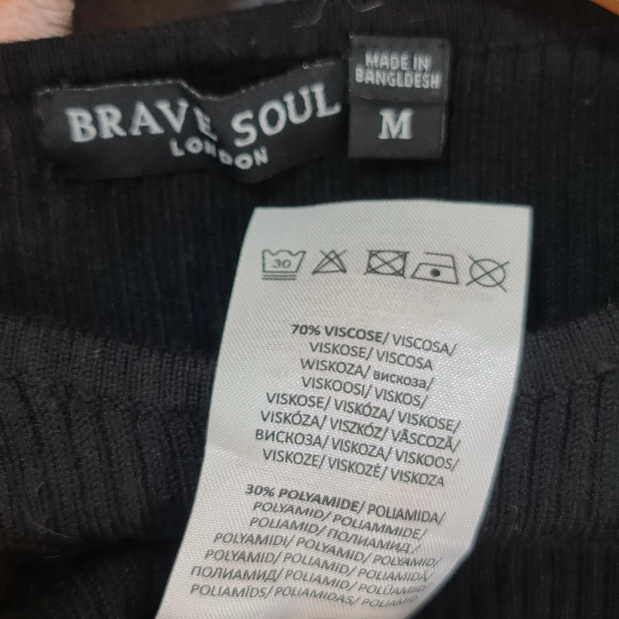 Brave Soul Black Ribbed long-sleeve top M / UK 12-14 - Image 2