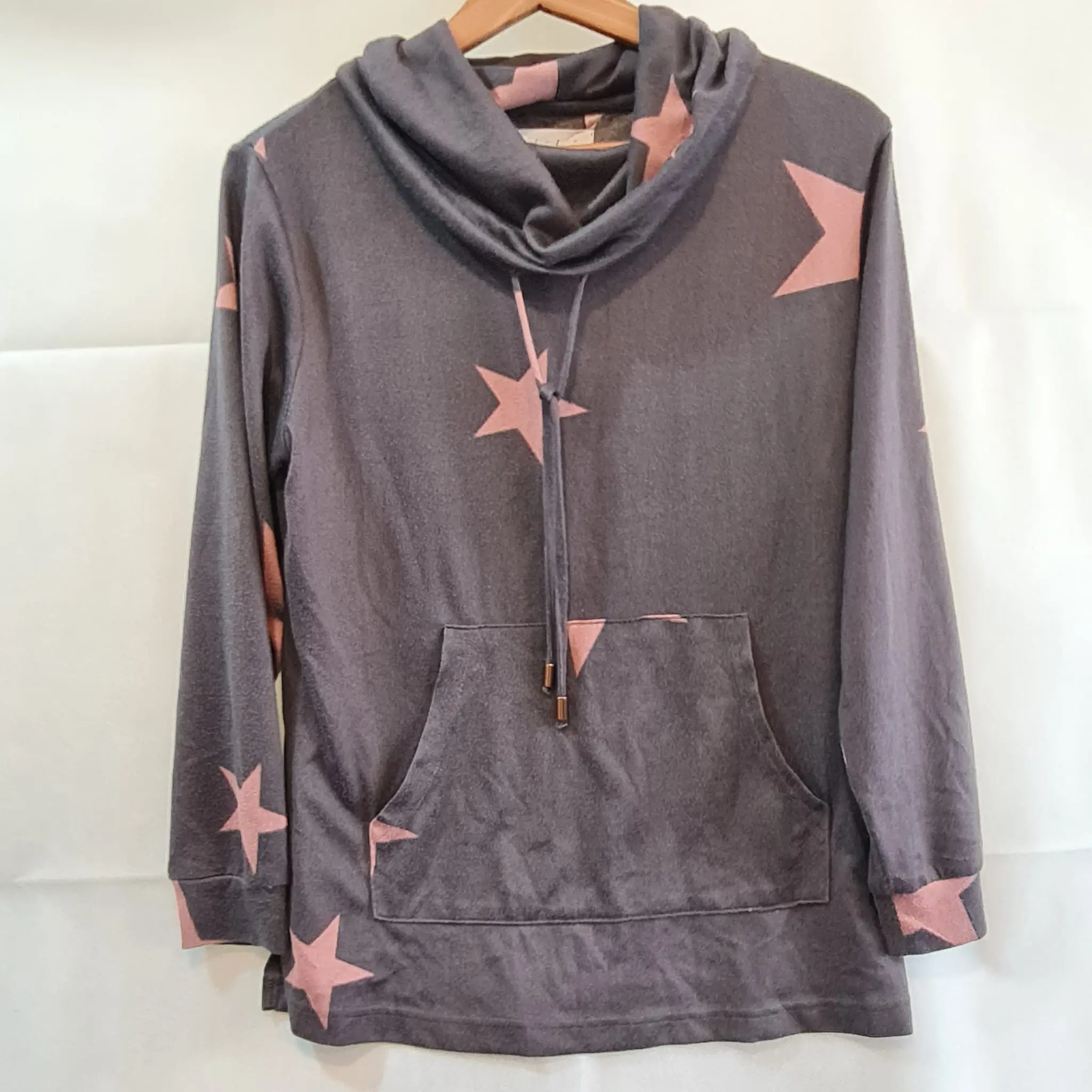 F&F Grey, Rose Hoodie S / UK 8-10