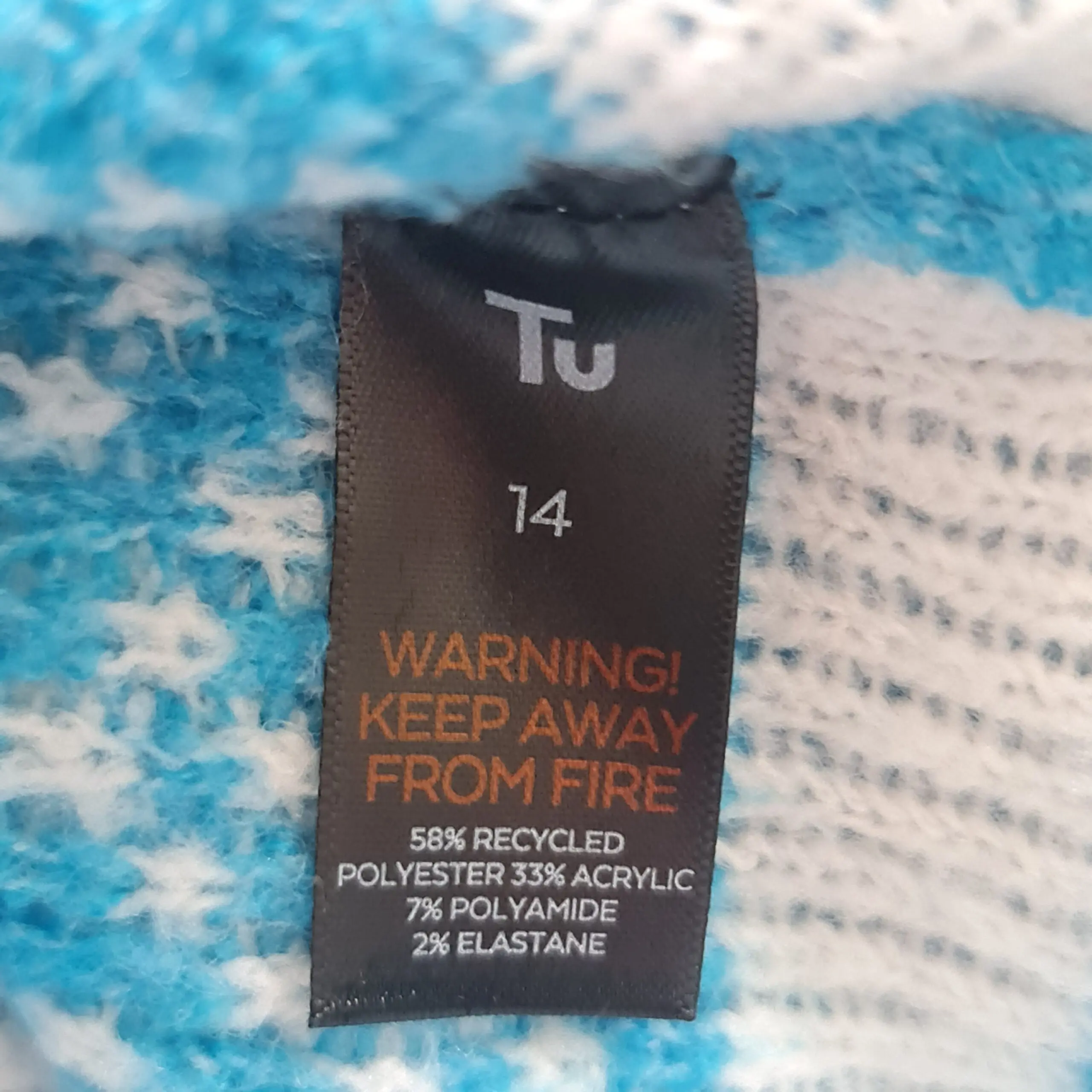 TU Womens Blue White Chamonix Christmas Jumper M UK 12-14 - Image 3