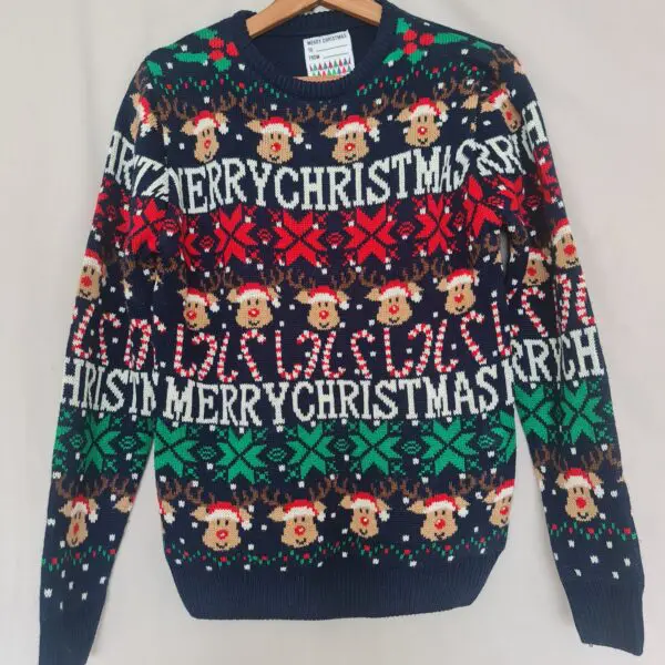 Primark Mens Christmas Jumper XS Reindeer Fair Isle Festive Knit