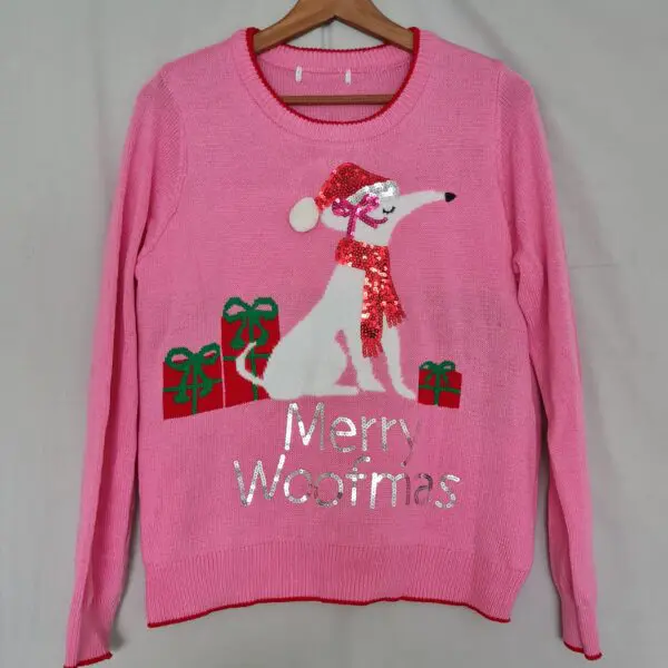 Primark Womens Pink Christmas Jumper S UK 8-10