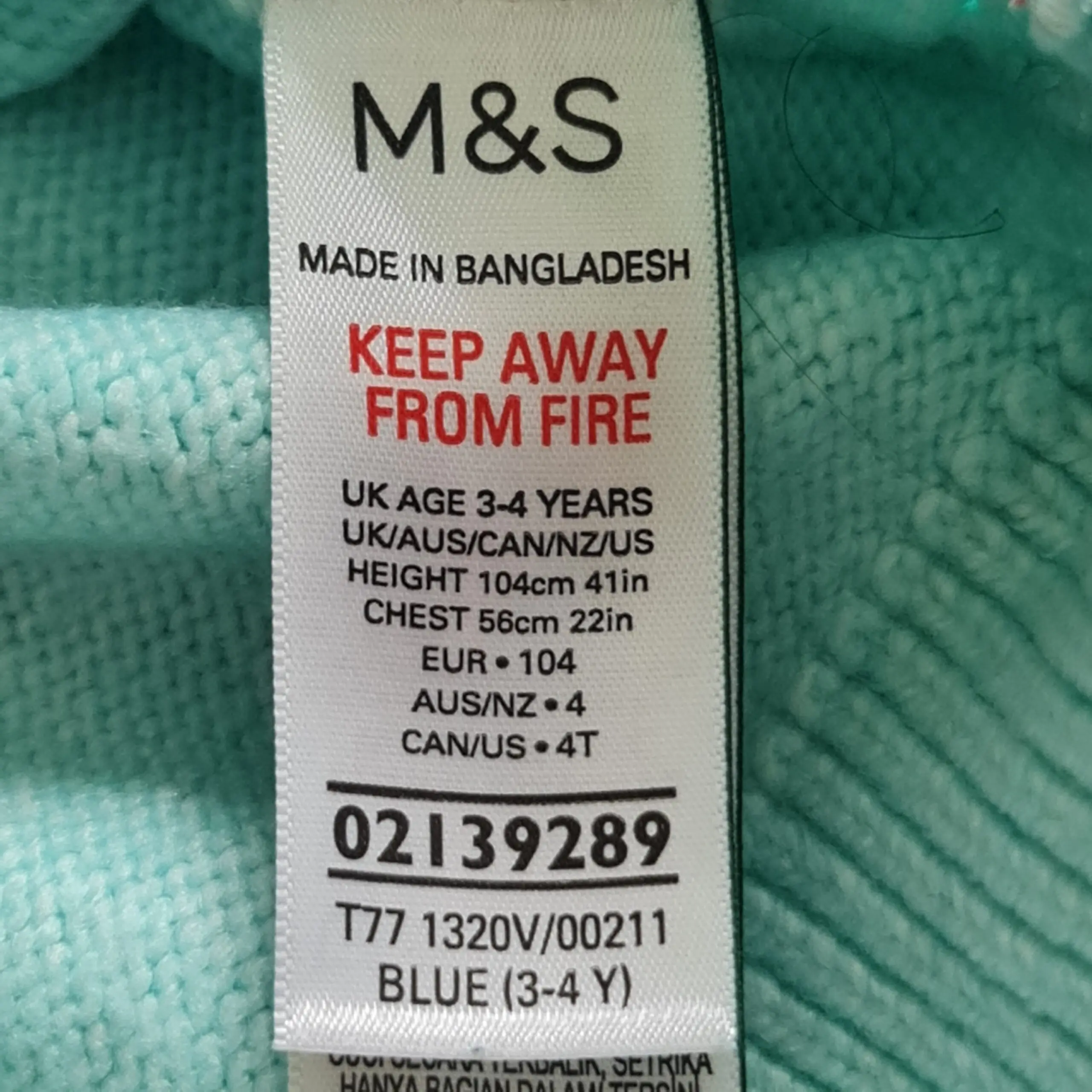 M&S Girls Turquoise Christmas Penguin Jumper 3-4Y 104cm - Image 3