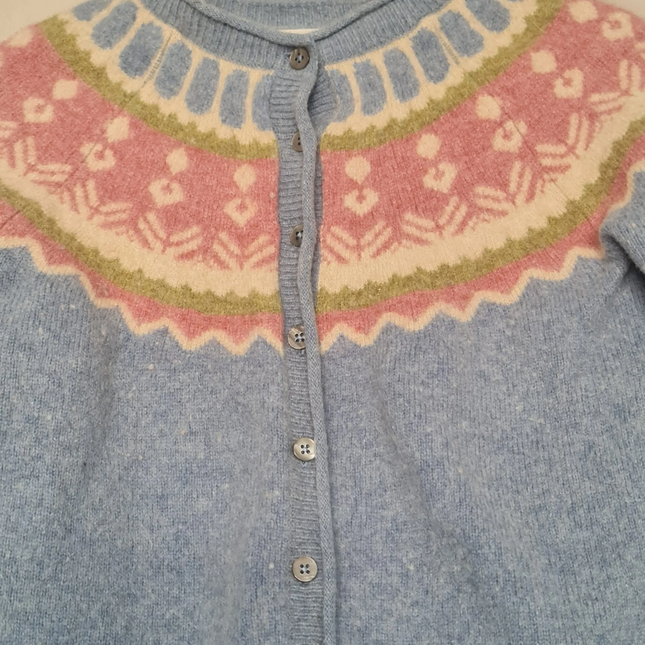 Kew 159 Womens Christmas Fair Isle Lambswool Cardigan XS UK 4-6 - Image 2