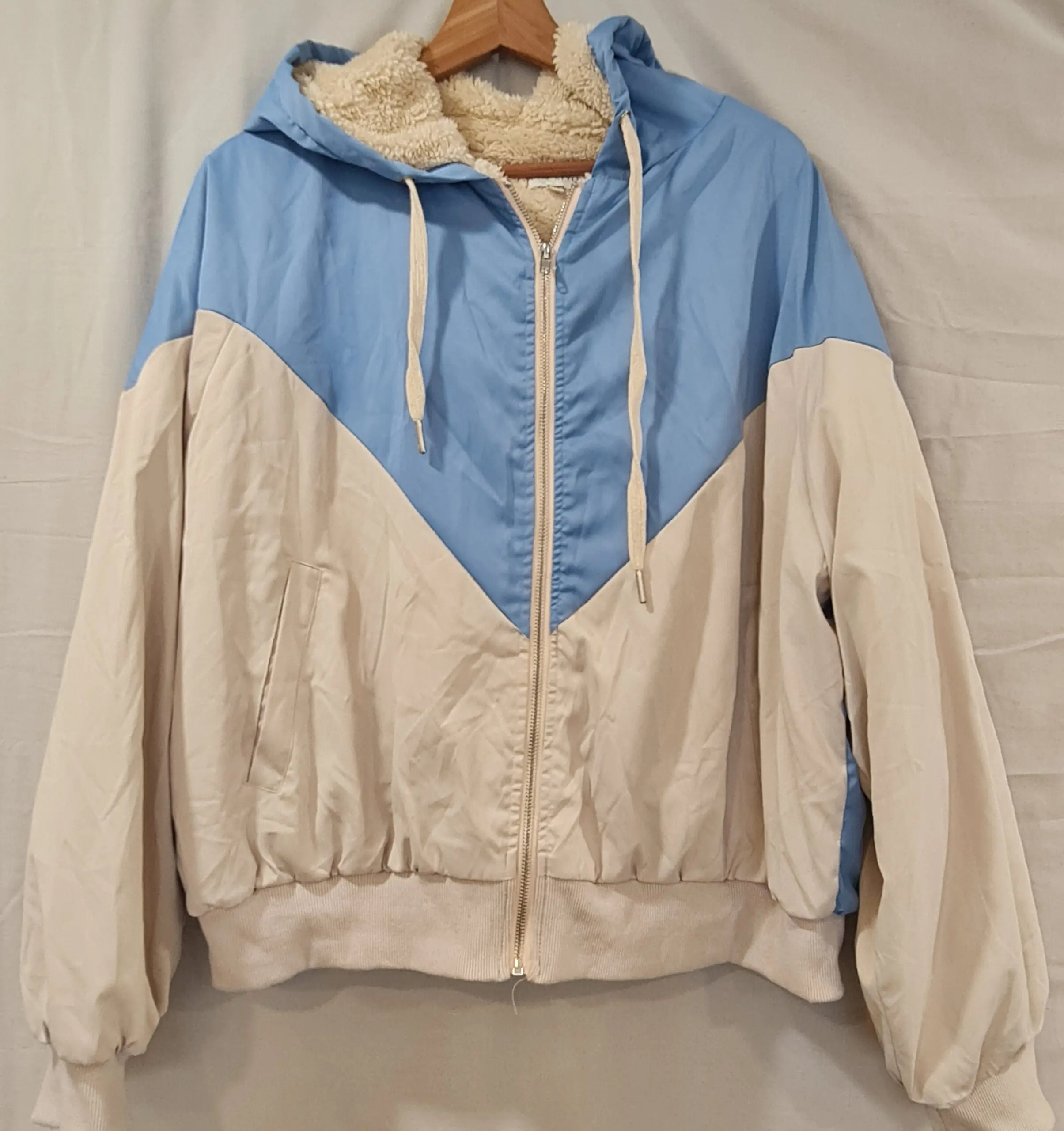 In The Style Women's Light Blue & Beige Jacket L / 16-18
