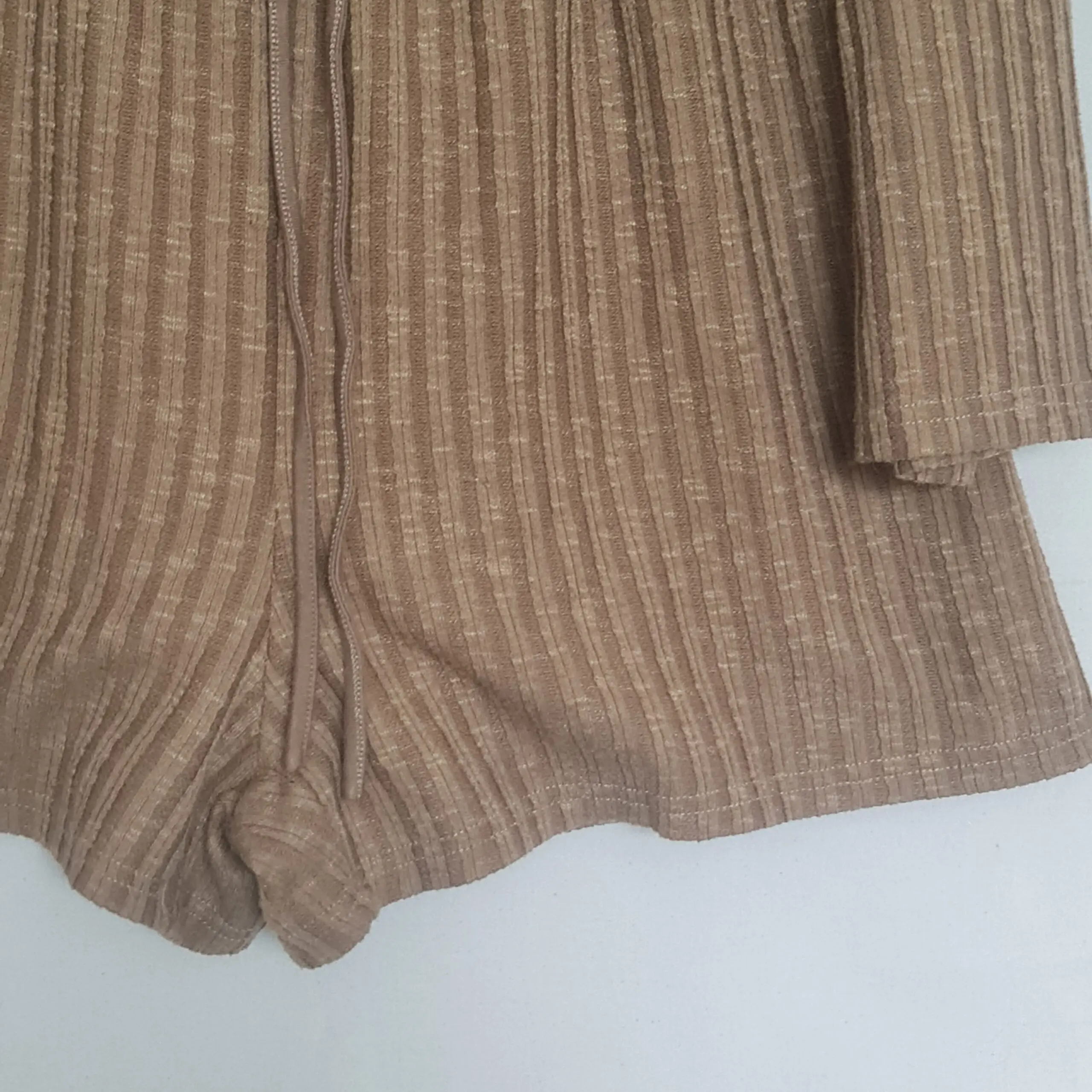 Cider Womens Brown Ribbed Long Sleeve Playsuit XL UK 20-22 - Image 3