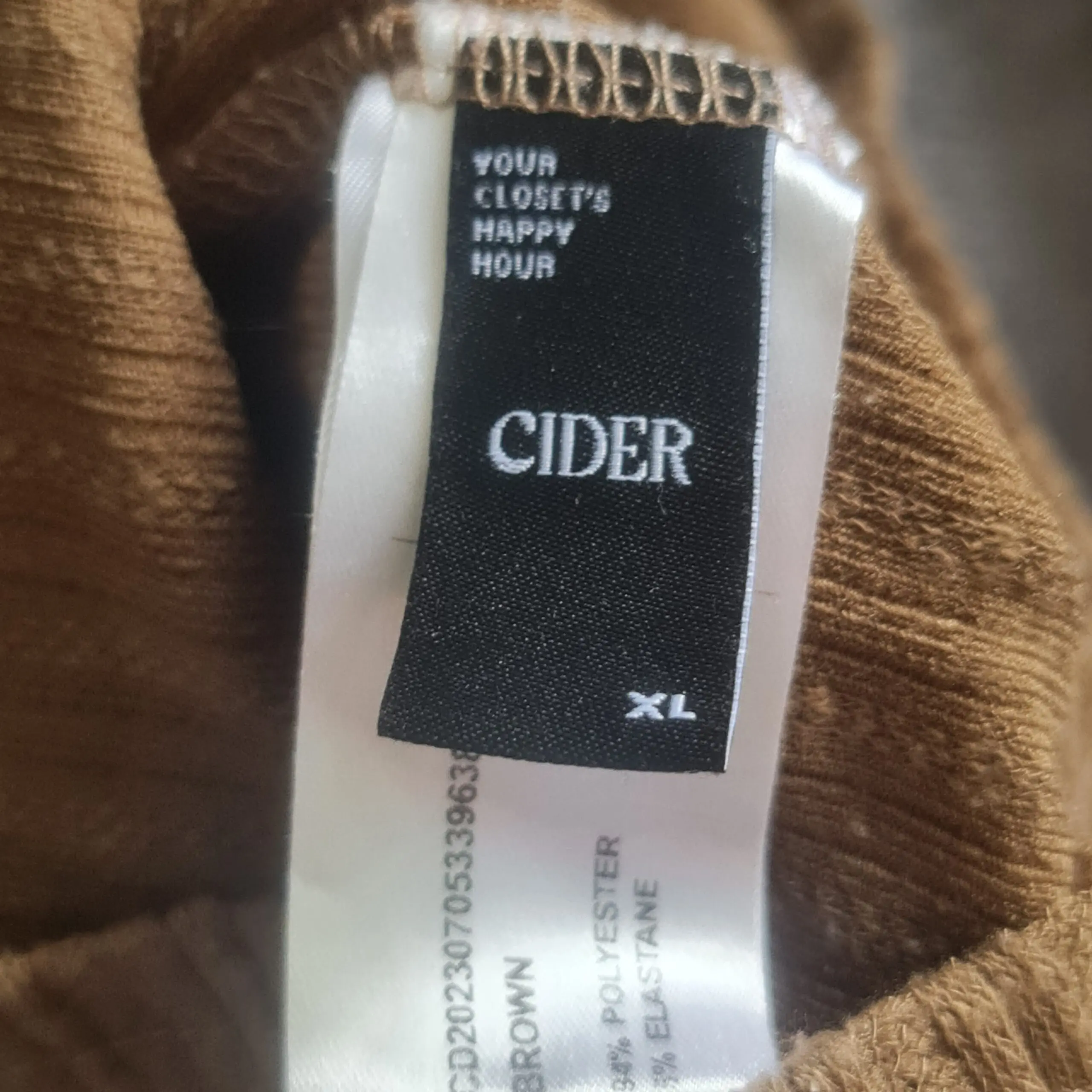 Cider Womens Brown Ribbed Long Sleeve Playsuit XL UK 20-22 - Image 4