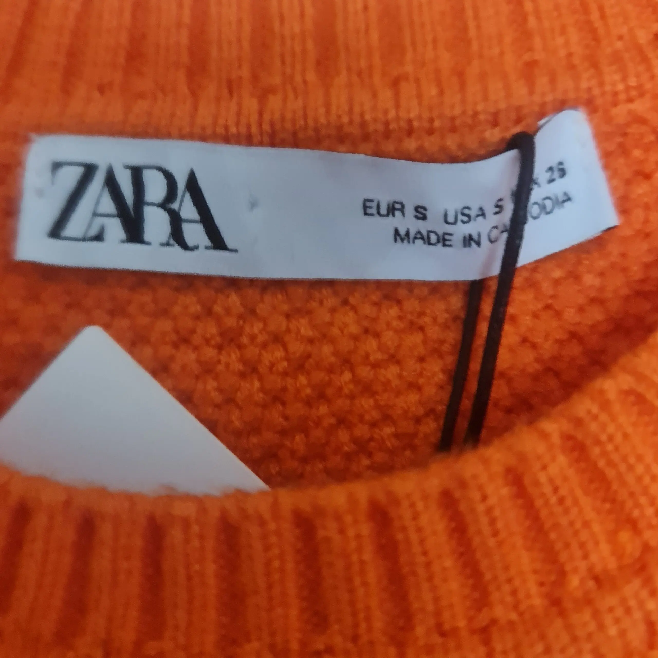 Zara Womens Orange Short Sleeve Knit Jumper S UK 8-10 - Image 2