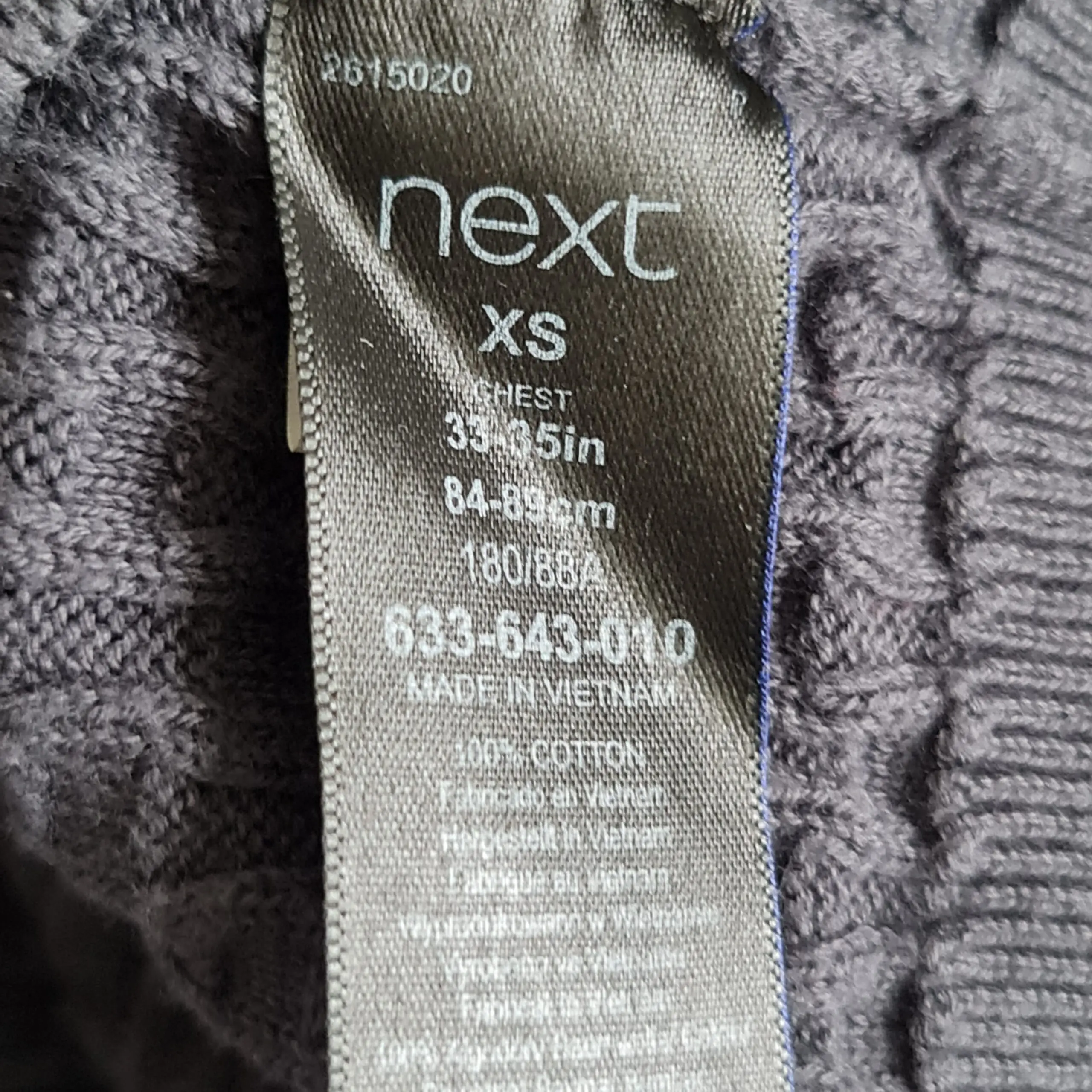 Next Mens Grey Textured Knit Jumper XS - Image 3