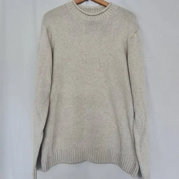 Marks & Spencer Mens Beige Crew Neck Knit Jumper L