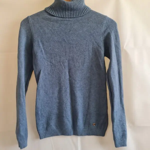 Chika Womens Blue Roll Neck Knit Jumper XS UK 4-6