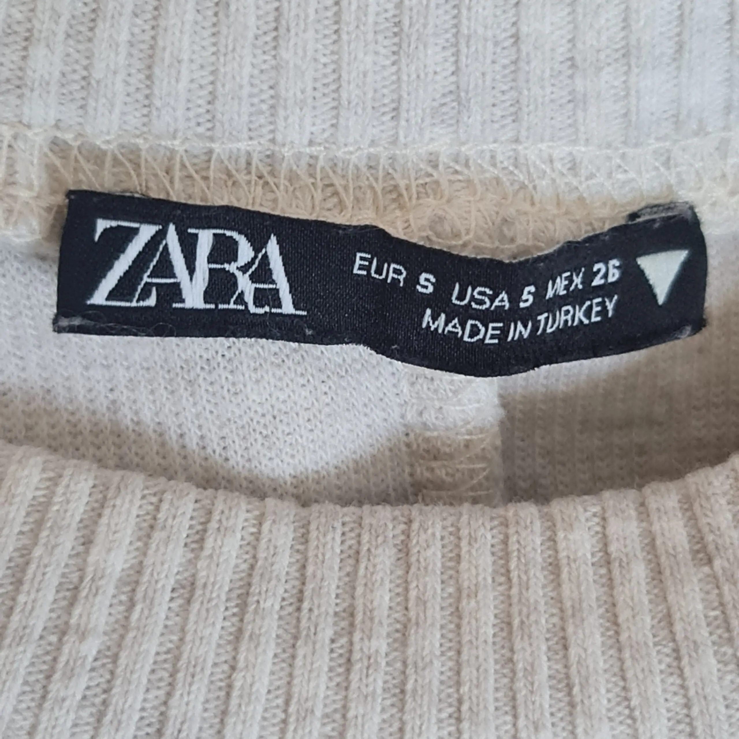 Zara Womens Cream Cropped Knit Jumper S UK 8-10 - Image 2