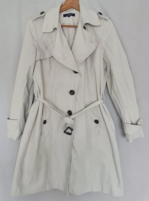 Debenhams Collection Womens Cream Belted Trench Coat UK 12