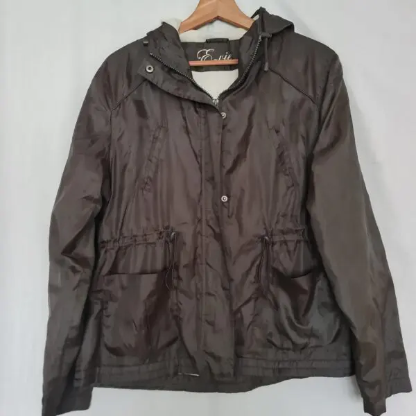 E-vie Womens Brown Fleece Lined Hooded Parka UK 16