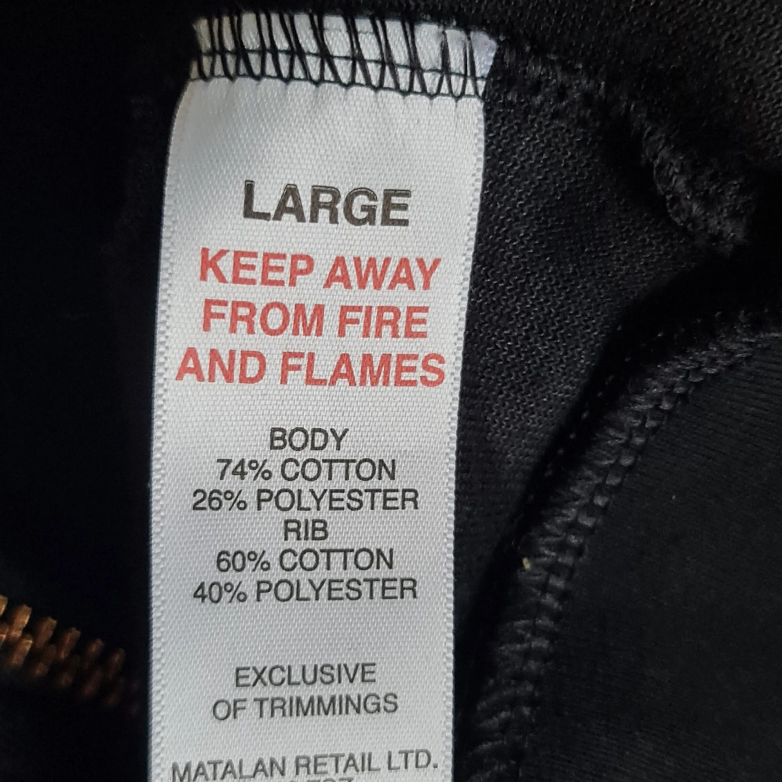 Papaya Womens Black Zip Hoodie L UK 16-18 - Image 3