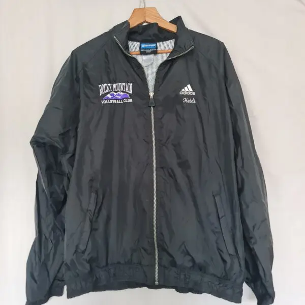 Adidas Mens Black Rocky Mountain Volleyball Windbreaker Jacket M