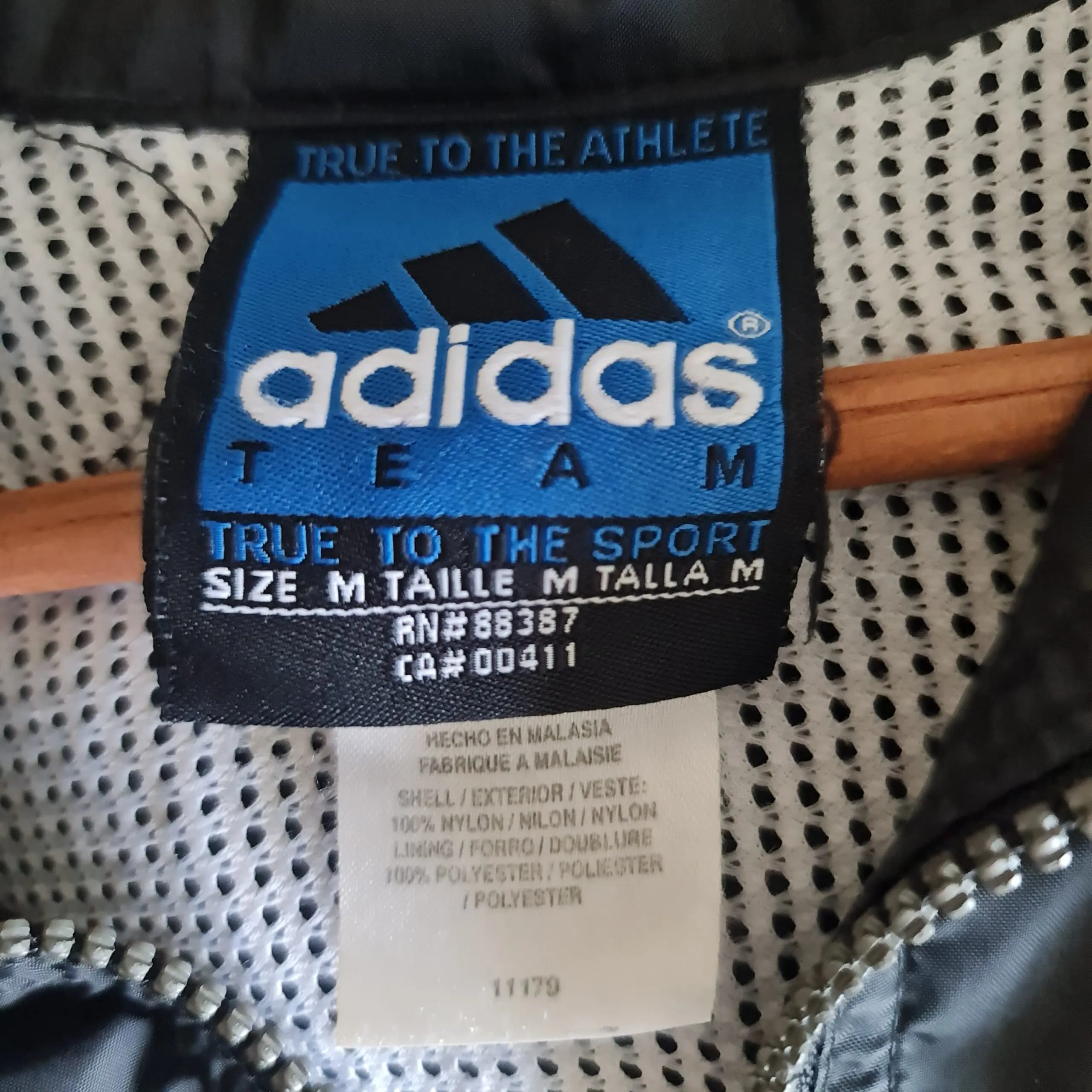 Adidas Mens Black Rocky Mountain Volleyball Windbreaker Jacket M - Image 7